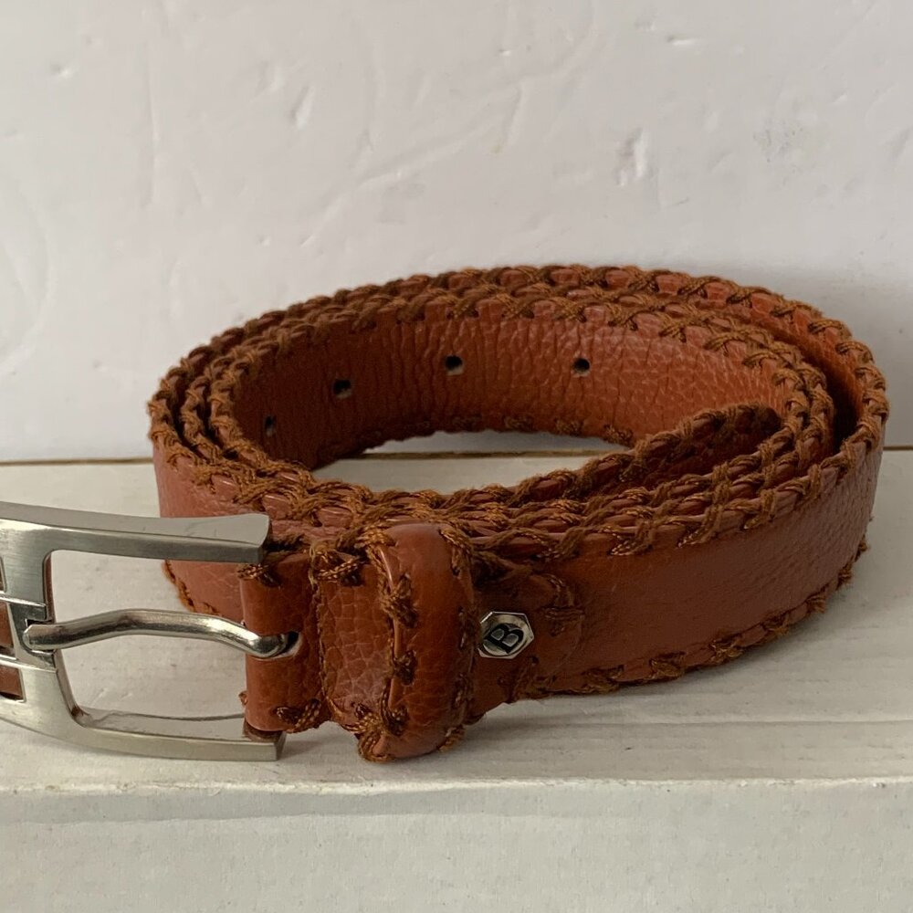 Bardini Hand-Stitched Full-Grain Italian Leather Belt – Model 10055 – Size 42